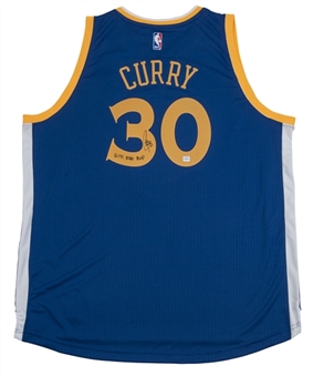 Stephen Curry Signed and Inscribed Warriors Jersey (Player COA)